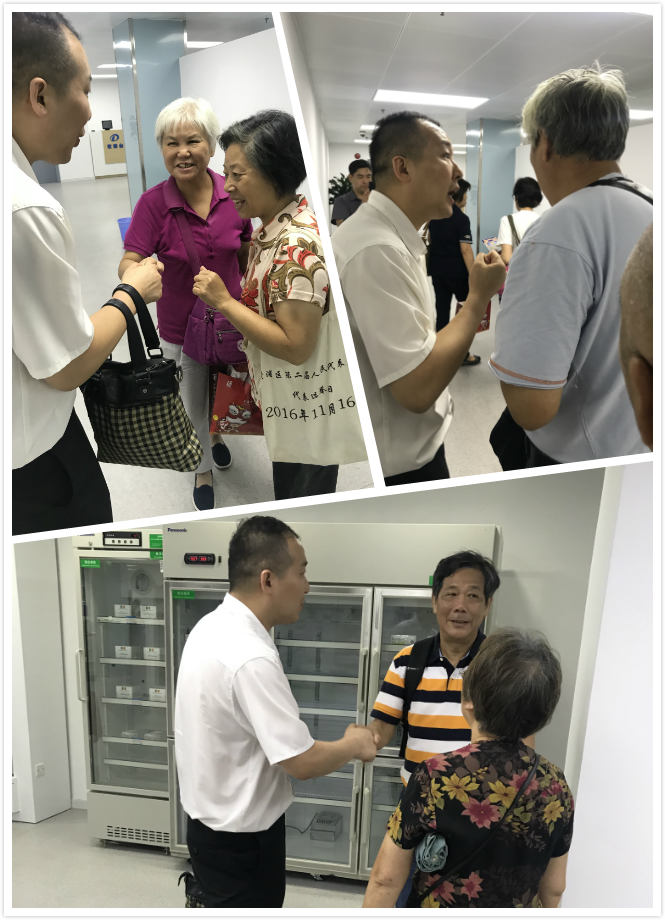 公經理與腫瘤俱樂部會員及會長交談、慰問