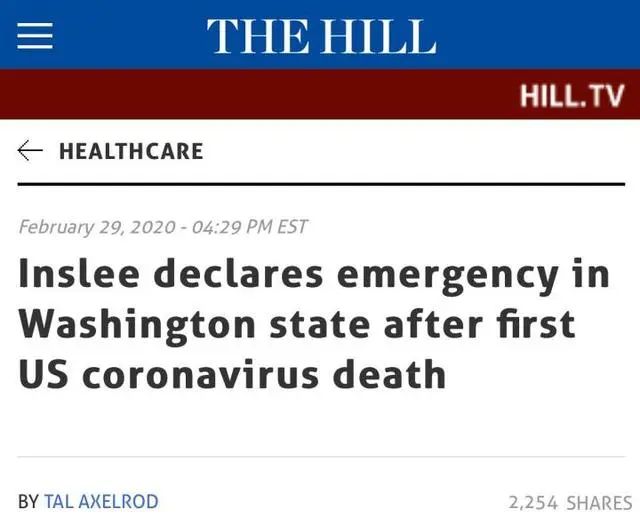 美國華盛頓州宣布進(jìn)入緊急狀態(tài) 美國華盛頓州宣布進(jìn)入緊急狀態(tài)